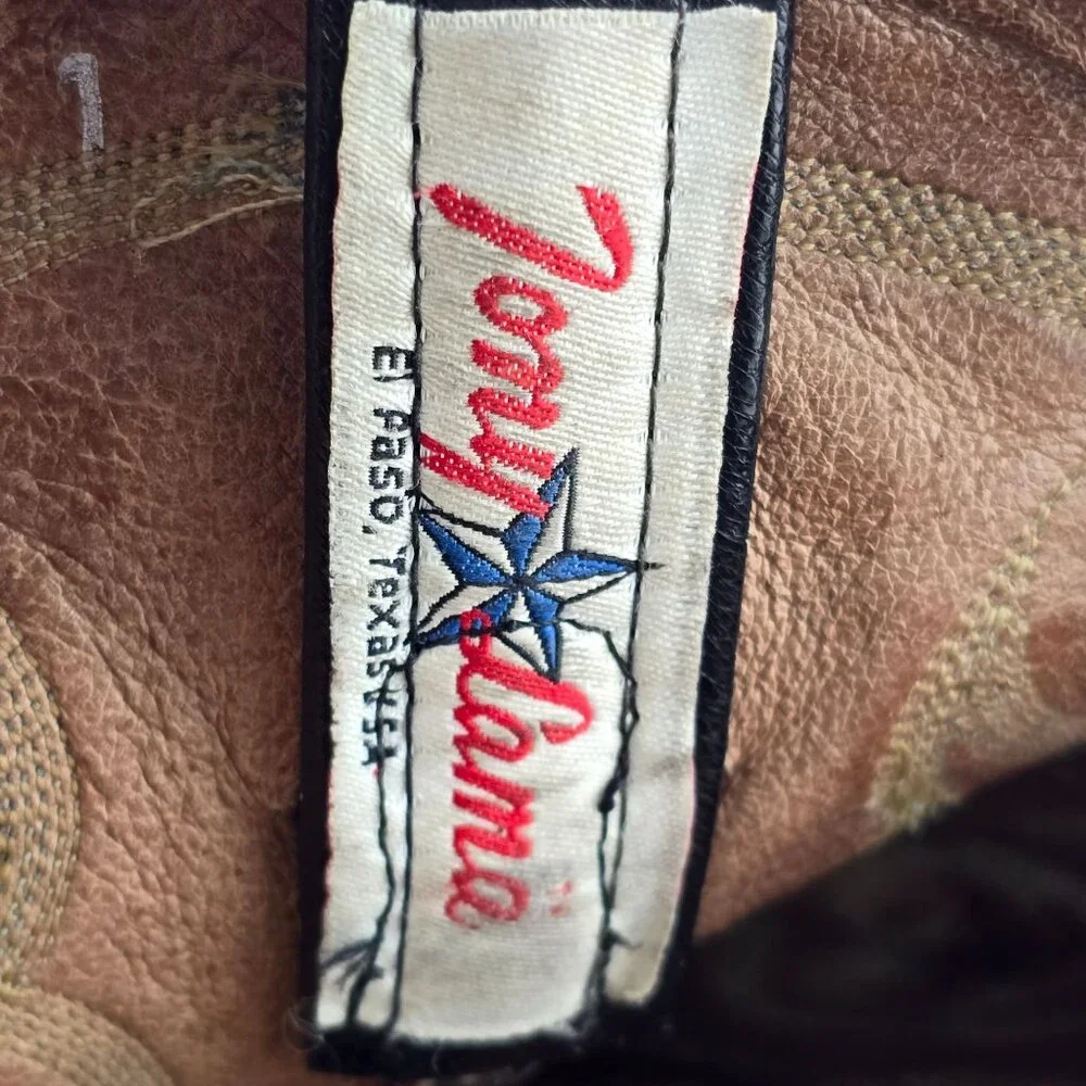 Vintage Tony Lama Mens 9D Black Exotic Ostrich Wingtip Cowboy Western Boots CBC - Picture 10 of 14